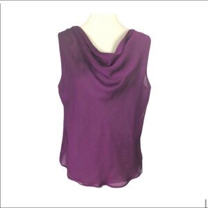 Sleeveless Cowl Neck Blouse Purple Size M
